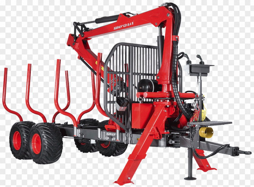 Agricultural Machinery Forestry Trailer Winch Firewood Processor Crane PNG