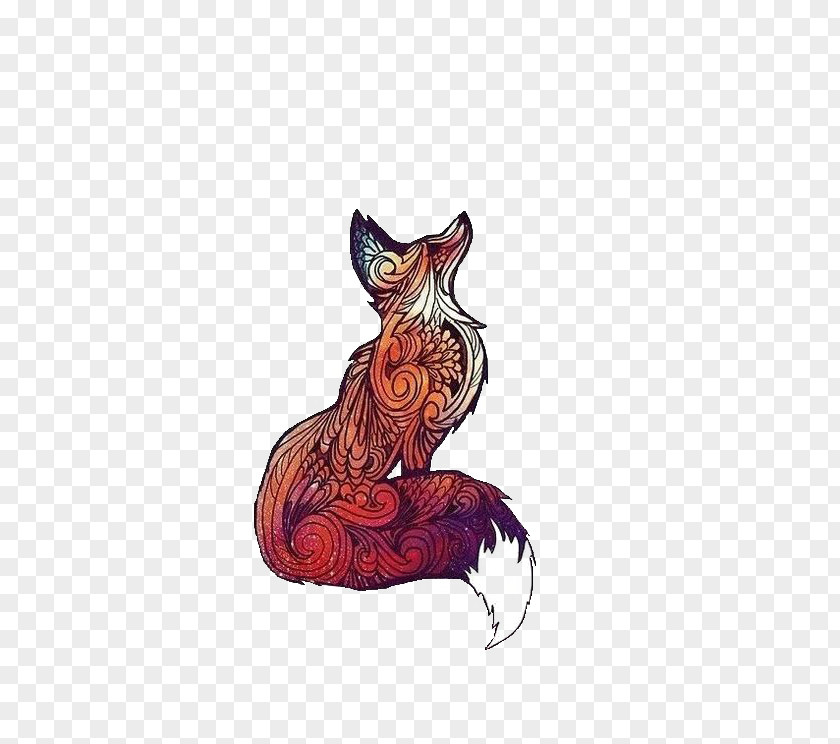 Fox Sticker Drawing T-shirt PNG