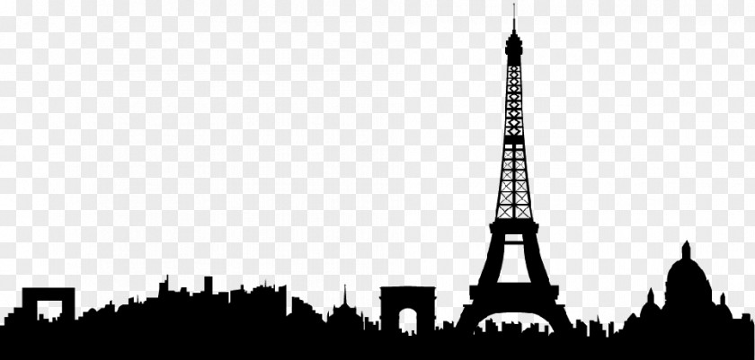 French Celebritie Paris Silhouette Skyline Wall Decal PNG