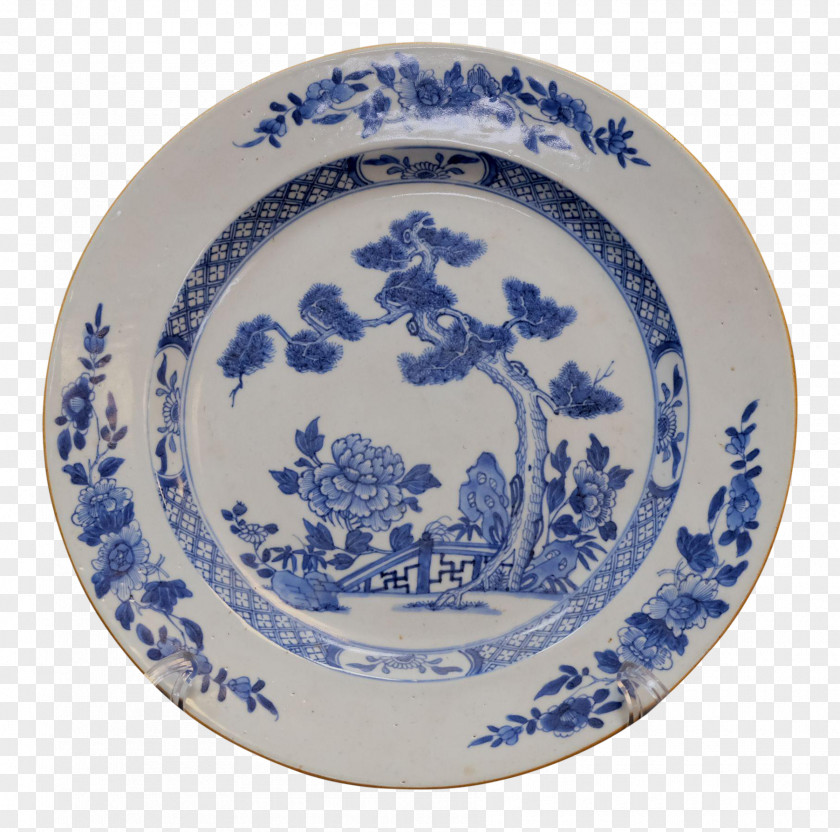 Plate Tableware Blue And White Pottery Porcelain Ceramic PNG