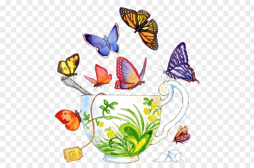 Butterfly Monarch Tea Clip Art PNG