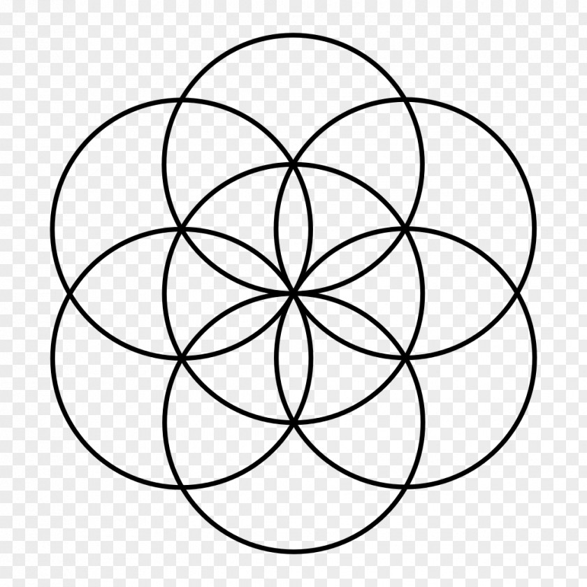 Flower Geometry Sacred Overlapping Circles Grid PNG