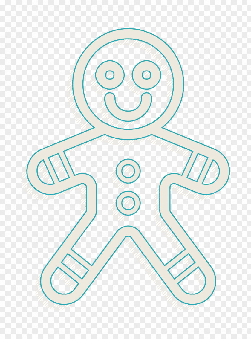 Neon Symbol Christmas Gingerbread Man PNG