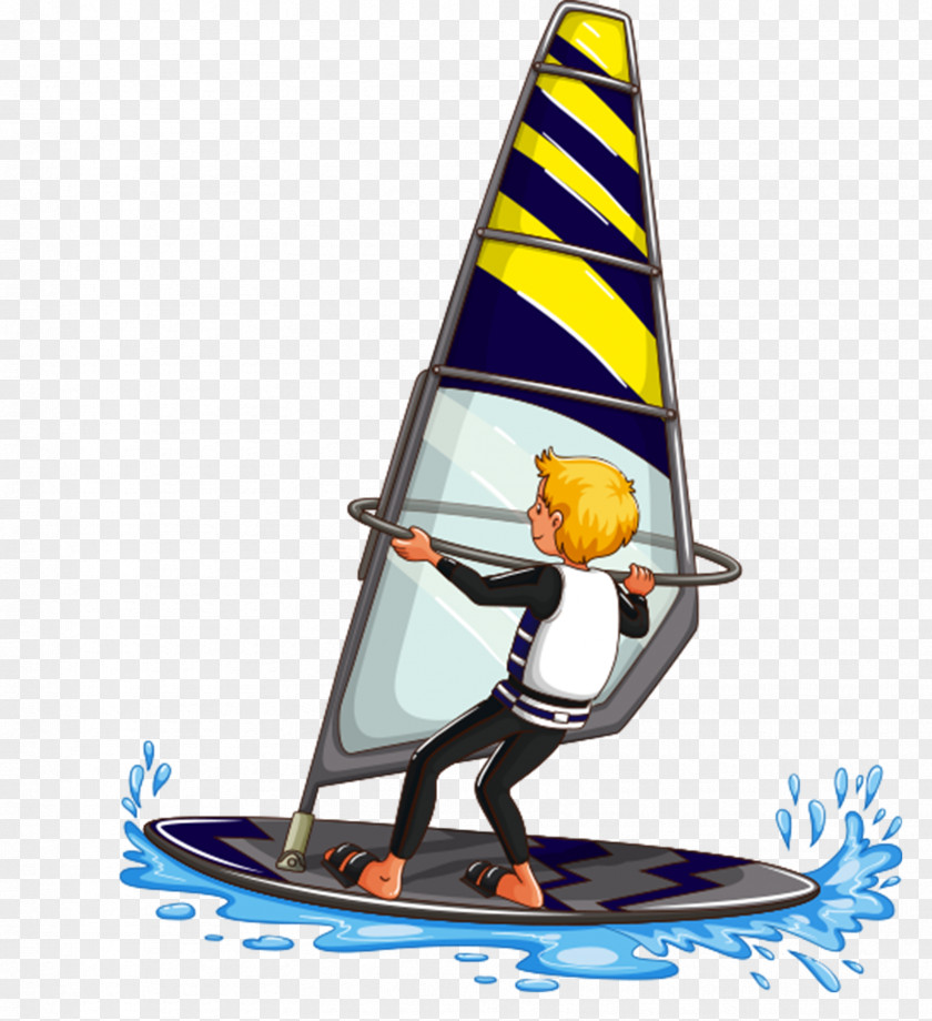 Surfing Boy Sail PNG
