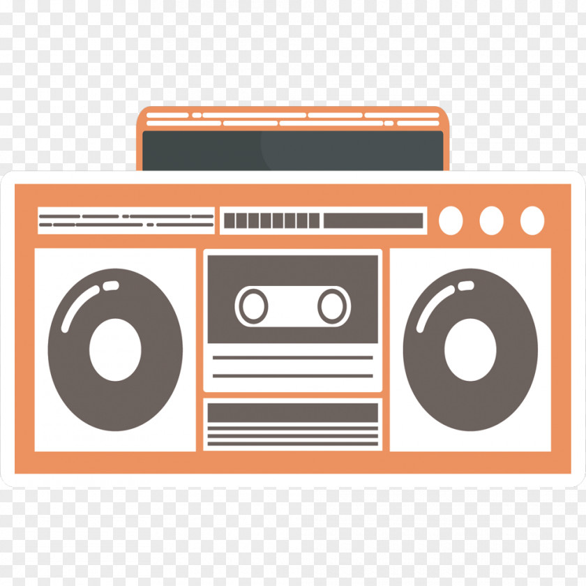 Vector Material Flat Radio Boombox Graphic Design PNG