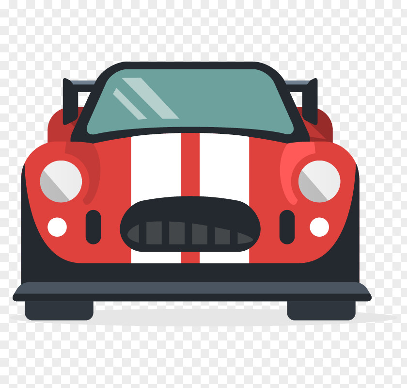 Flat Red Sports Car Front Vector Motors Corporation PNG