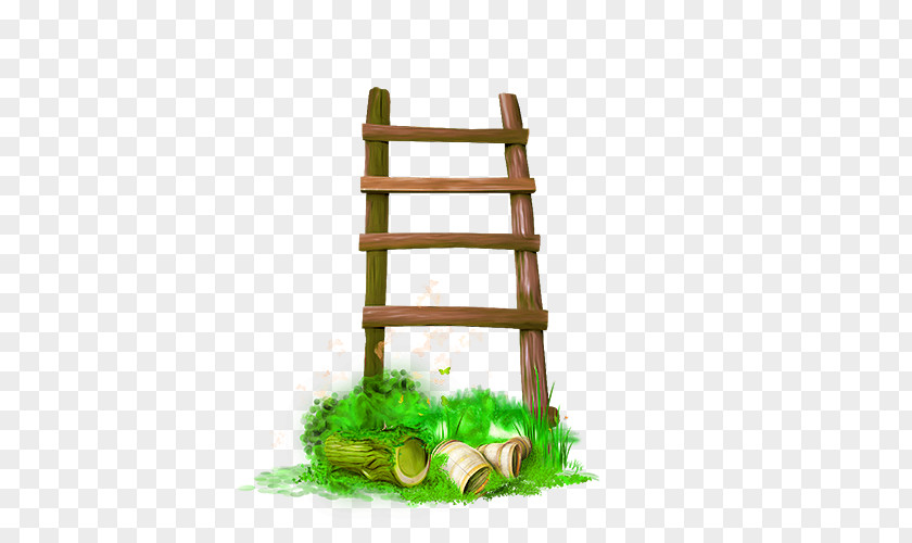 Ladder On The Grass Stairs Kitchen Garden Clip Art PNG