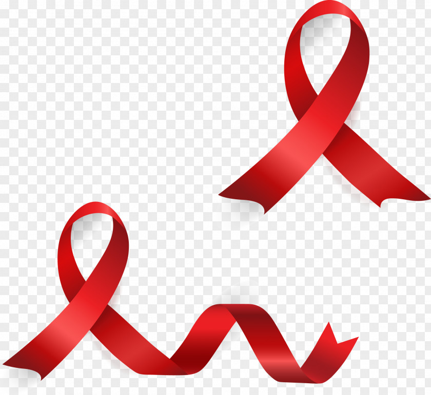 Vector Hand Painted Red Ribbon PNG