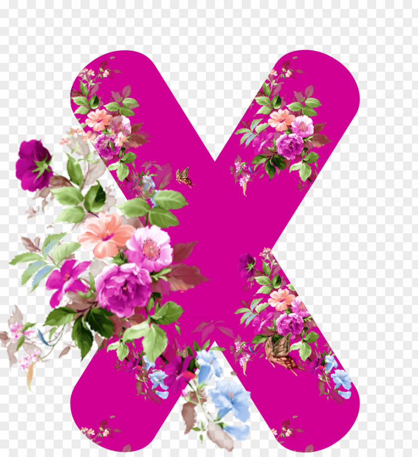 Flower Letter Alphabet Floral Design PNG
