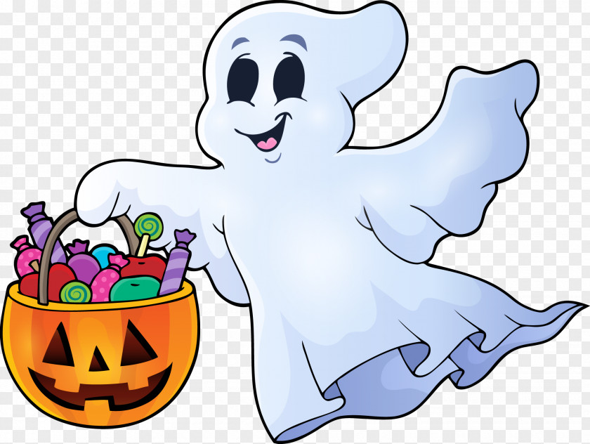Executive Pumpkin Cute Little Ghost Halloween Illustration PNG