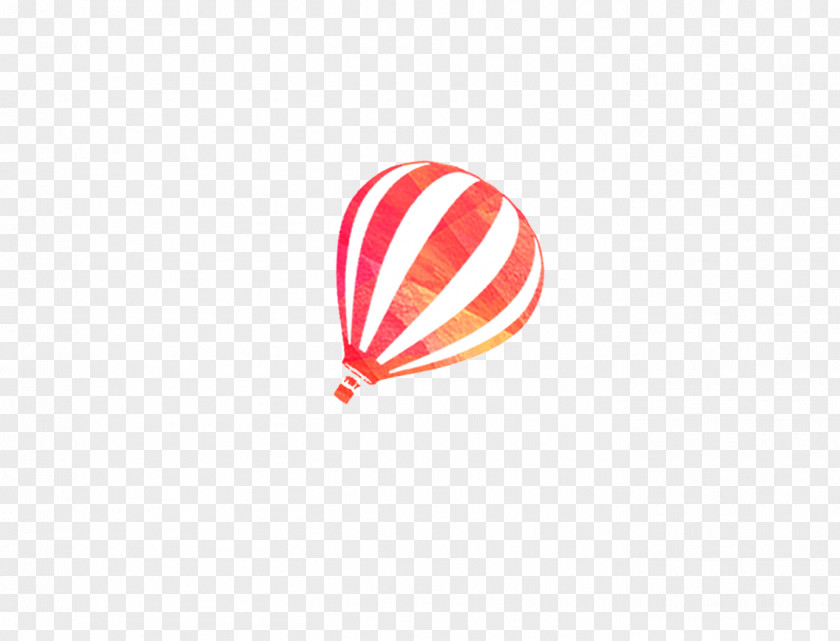 Red Stripes Hot Air Balloon Watercolor Painting PNG
