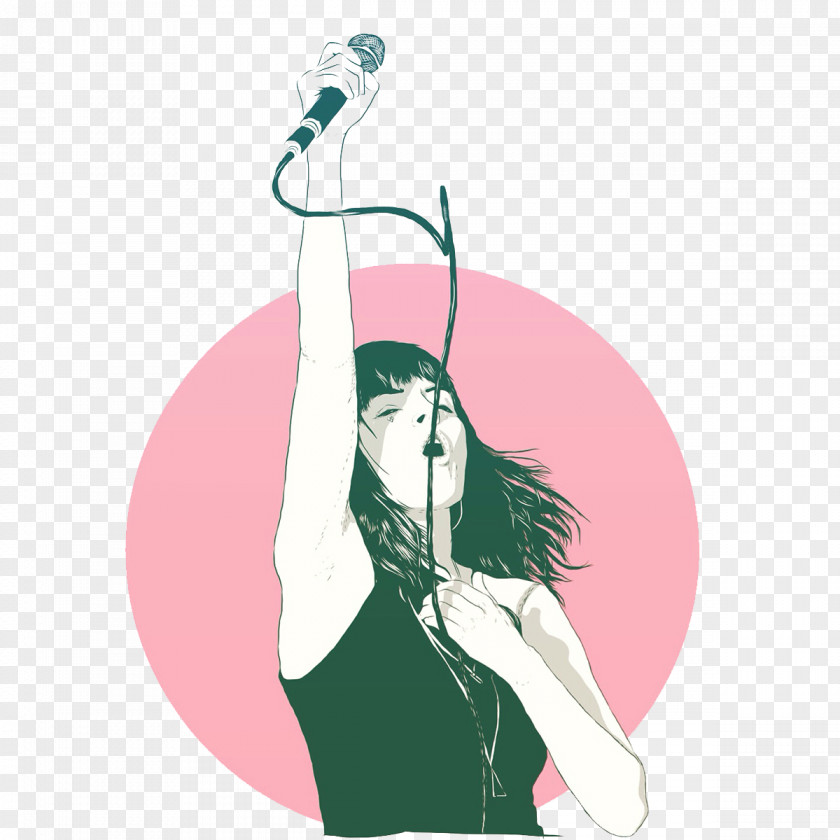 Singing Woman Microphone PNG