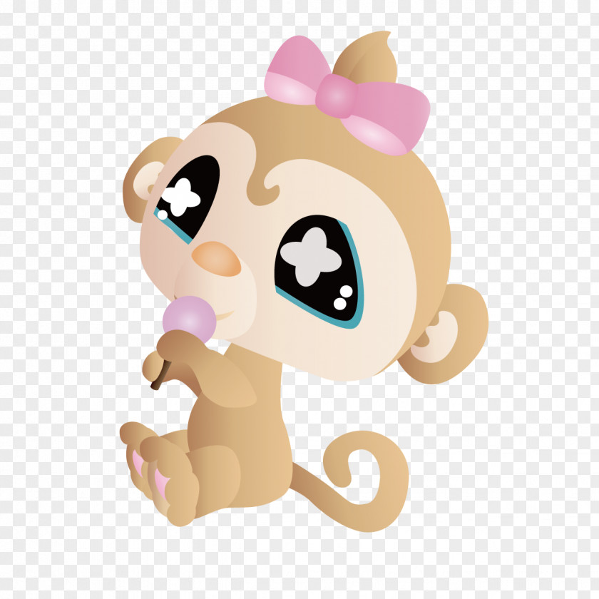 Stay Meng Cute Monkey Cartoon Cuteness Funny Animal Clip Art PNG