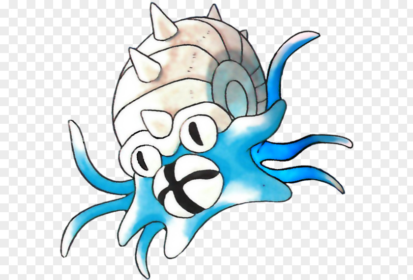 Painting Pokémon Red And Blue Omastar Omanyte Art PNG