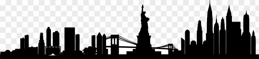Silhouette Manhattan Skyline Vector Graphics PNG