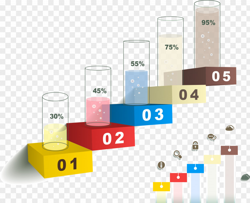 Vector Data Ladder Pictures Bar Chart Infographic PNG