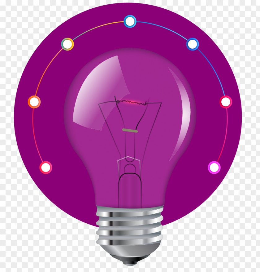 Purple Creative Bulb Incandescent Light Lamp Euclidean Vector Lighting PNG