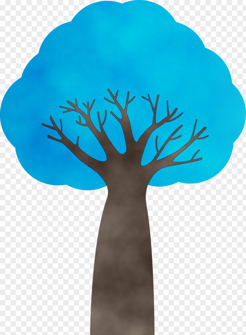 Teal Turquoise M-tree Flower Tree PNG