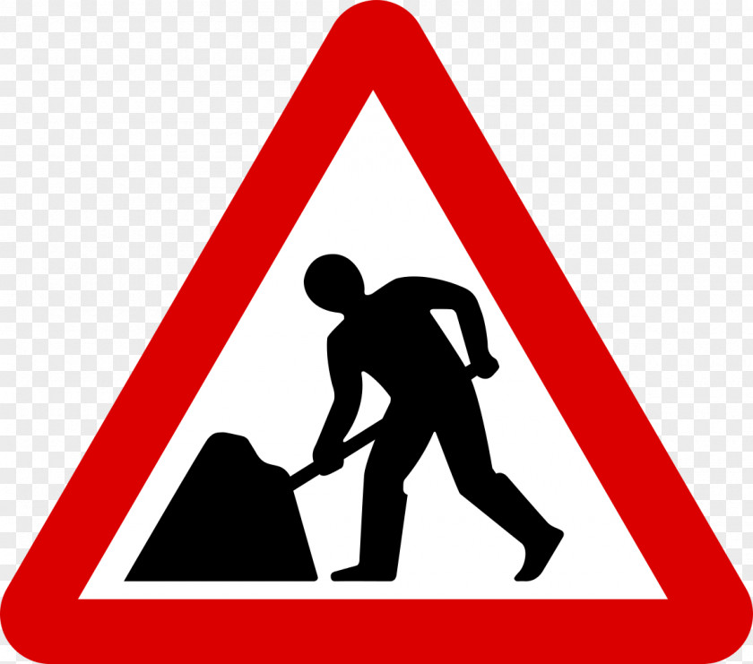 Traffic Signs Sign Men At Work Roadworks PNG