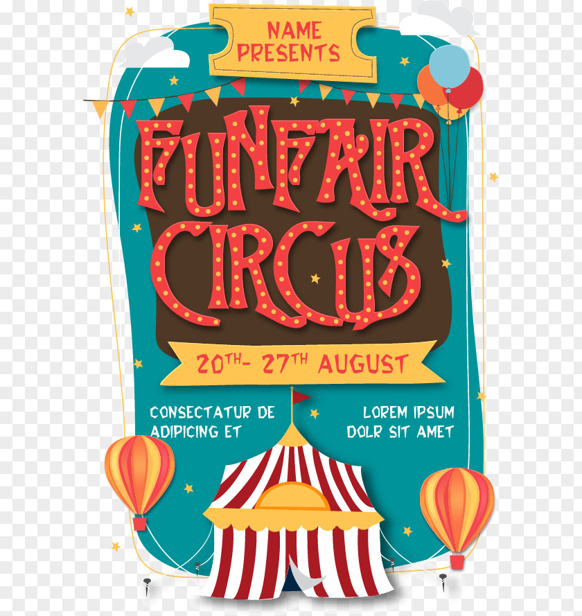Vector Circus Poster Flyer Traveling Carnival PNG