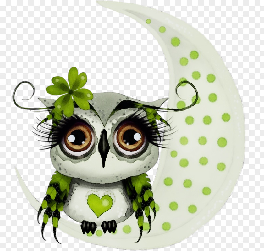 Plant Cartoon Owl Green Bird Snowy Of Prey PNG