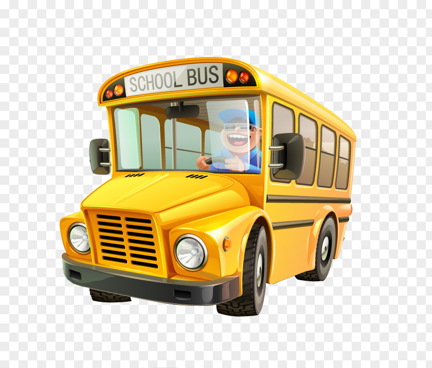 School Bus Cartoon PNG