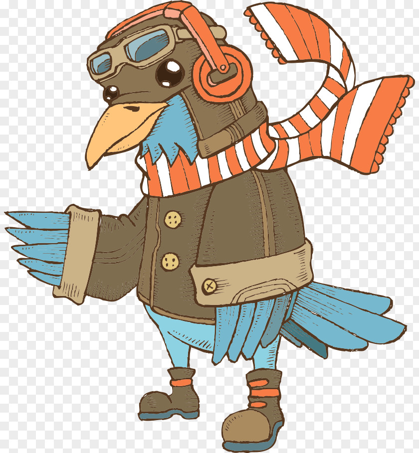 Vector Eagle Pilots Cartoon Illustration PNG