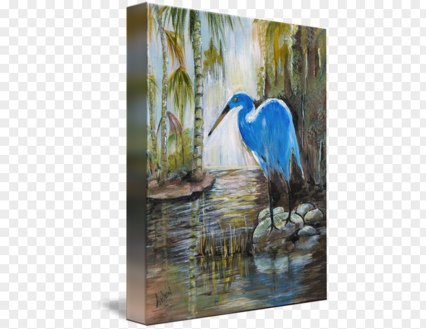 Blue Heron Bayou Fauna Painting Ibis PNG