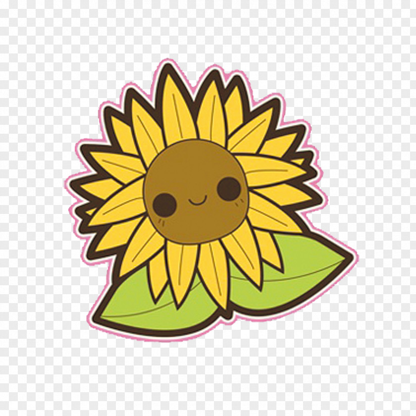 Cartoon Sunflower Kavaii Paper Flower Wallpaper PNG