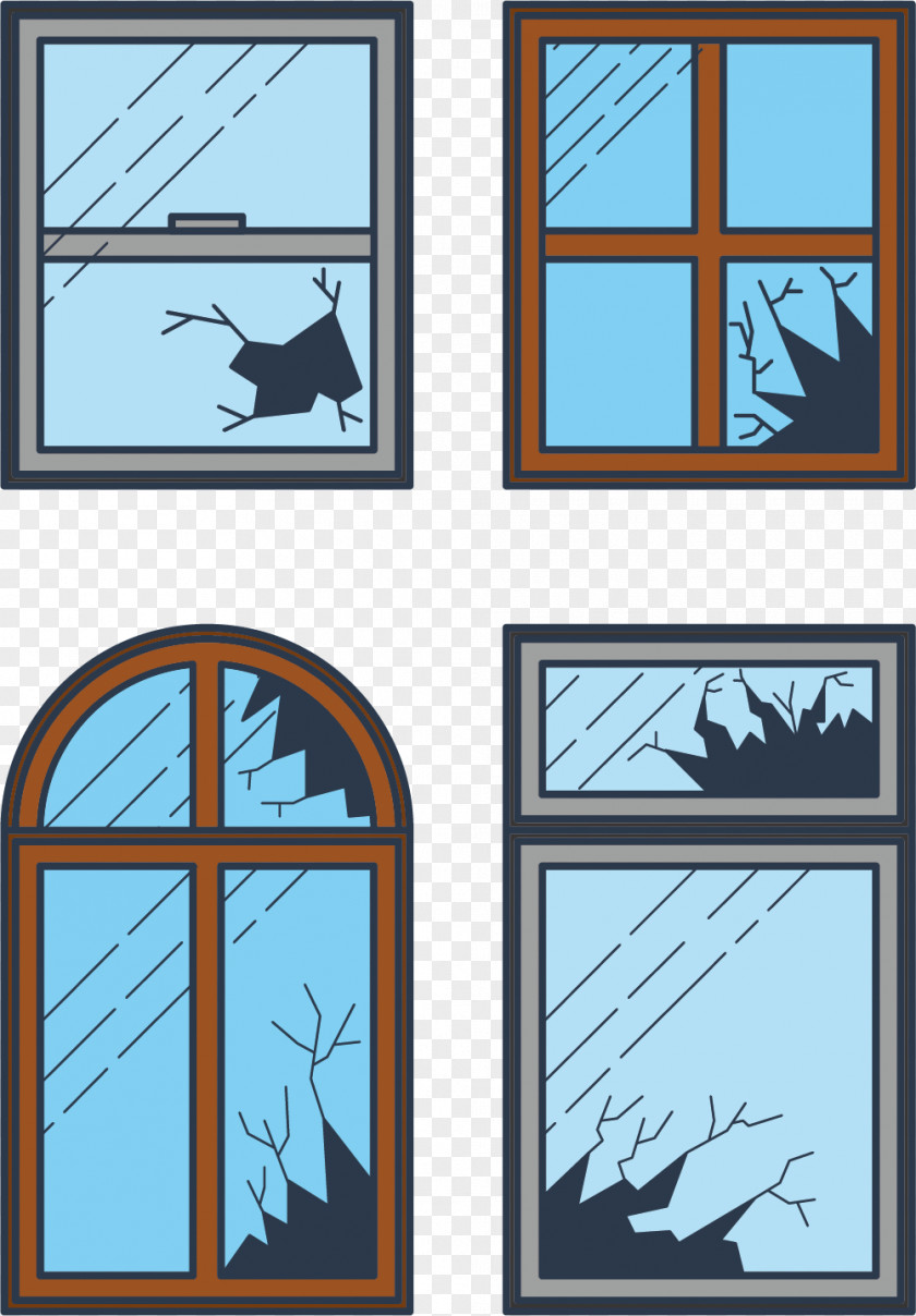 Cracked Windows Shatter Broken Theory Clip Art PNG