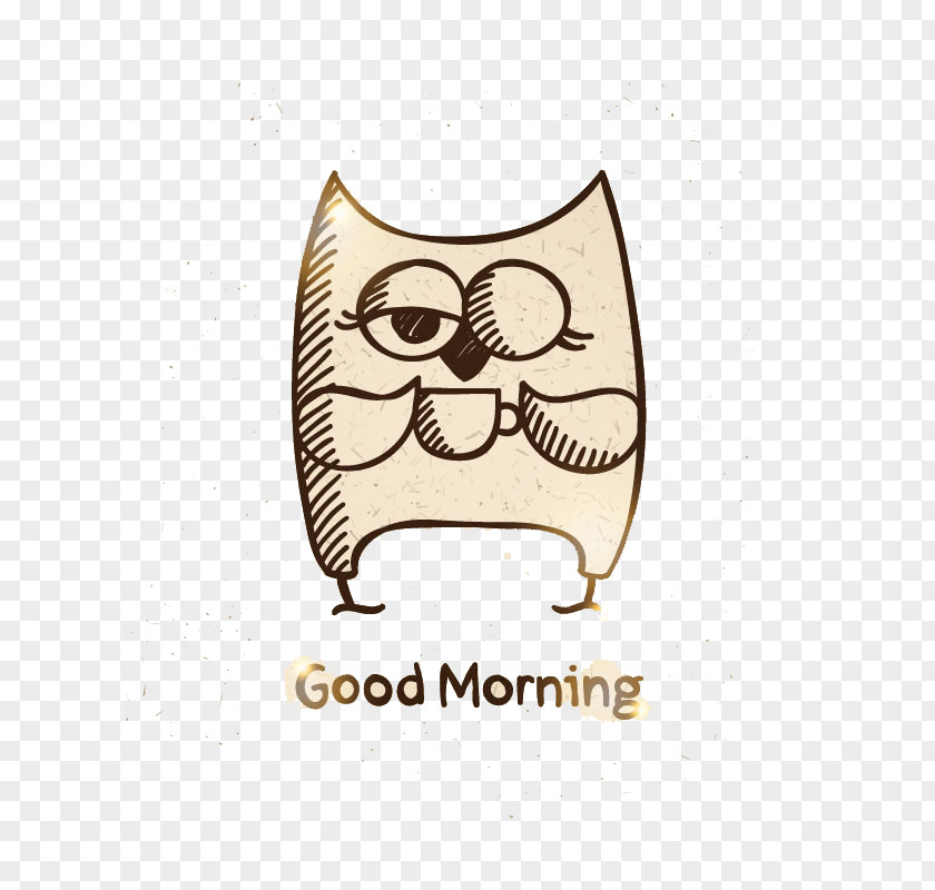 Hand-painted Coffee Owl Vector Material Cup Latte PNG