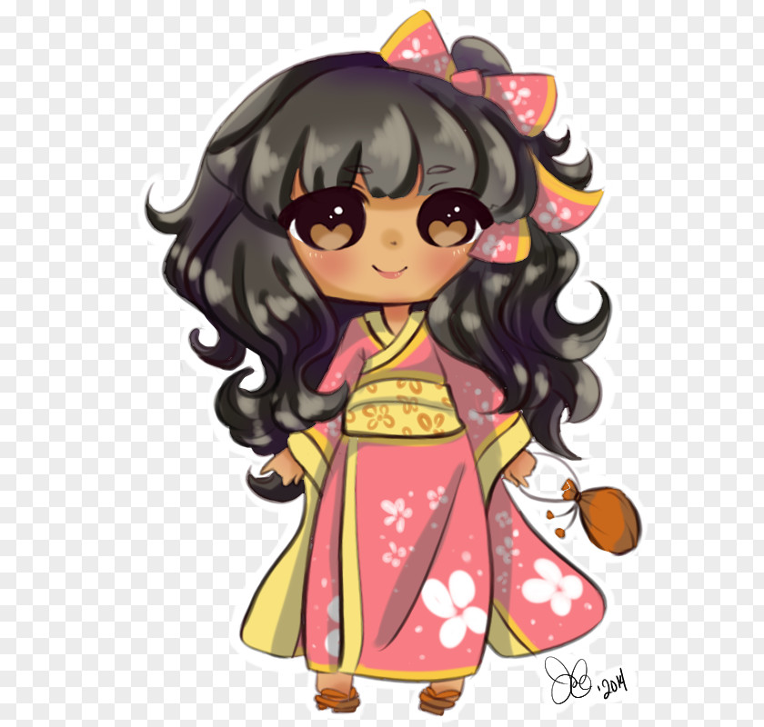 Kimono Pattern DeviantArt Illustration Black Hair Artist PNG