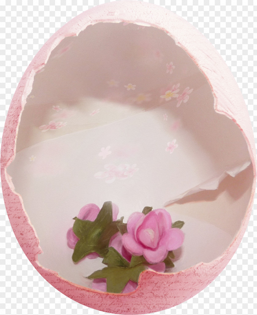 Shell Pink Flowers Eggshell Easter Clip Art PNG