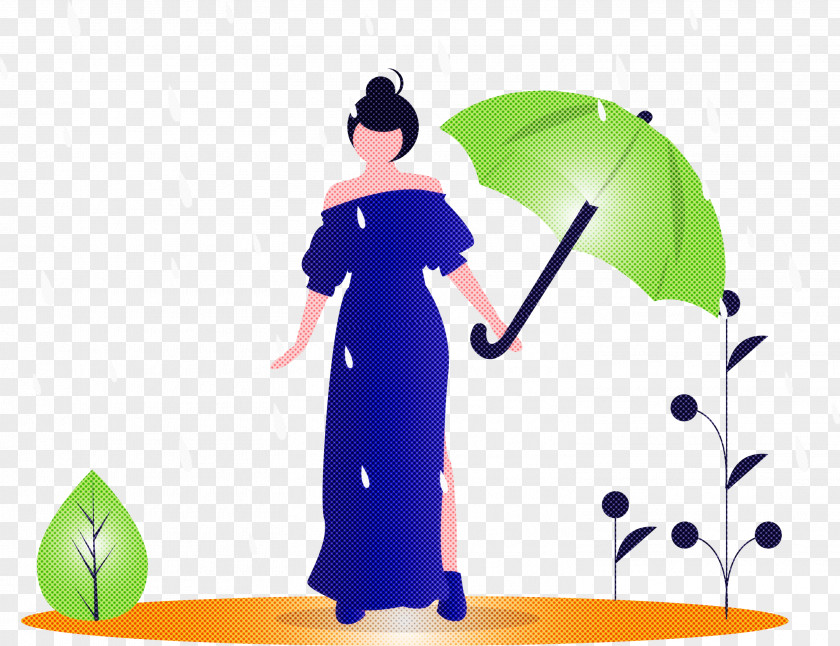 Raining Spring Woman PNG