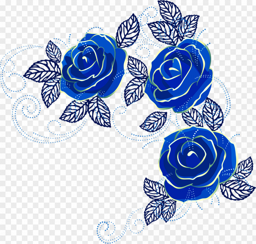 Blue Rose Decorative Patterns Beach PNG
