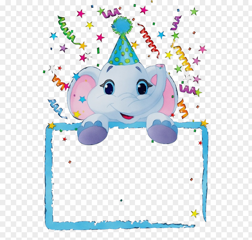 Party Hat Sticker Happy Birthday Photo Frame PNG
