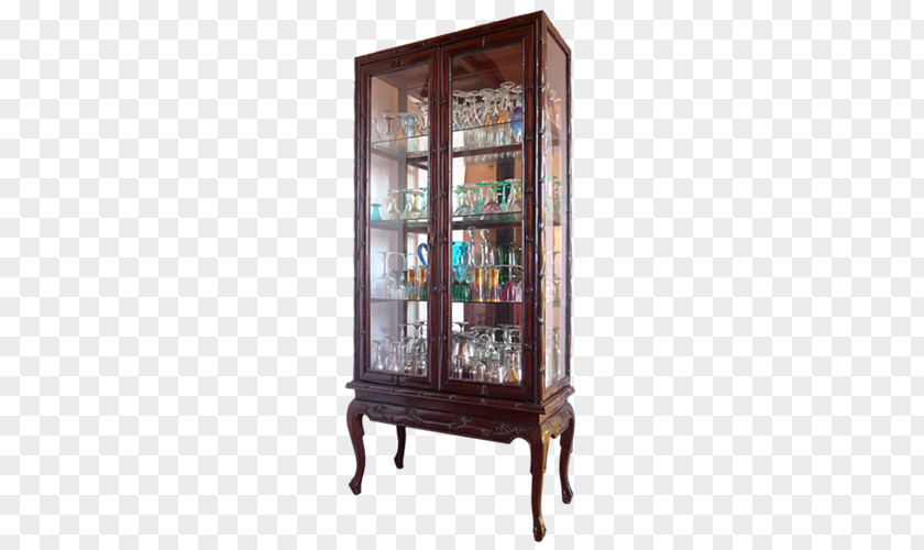 Chinese Style Cabinet Shelf Display Case PNG