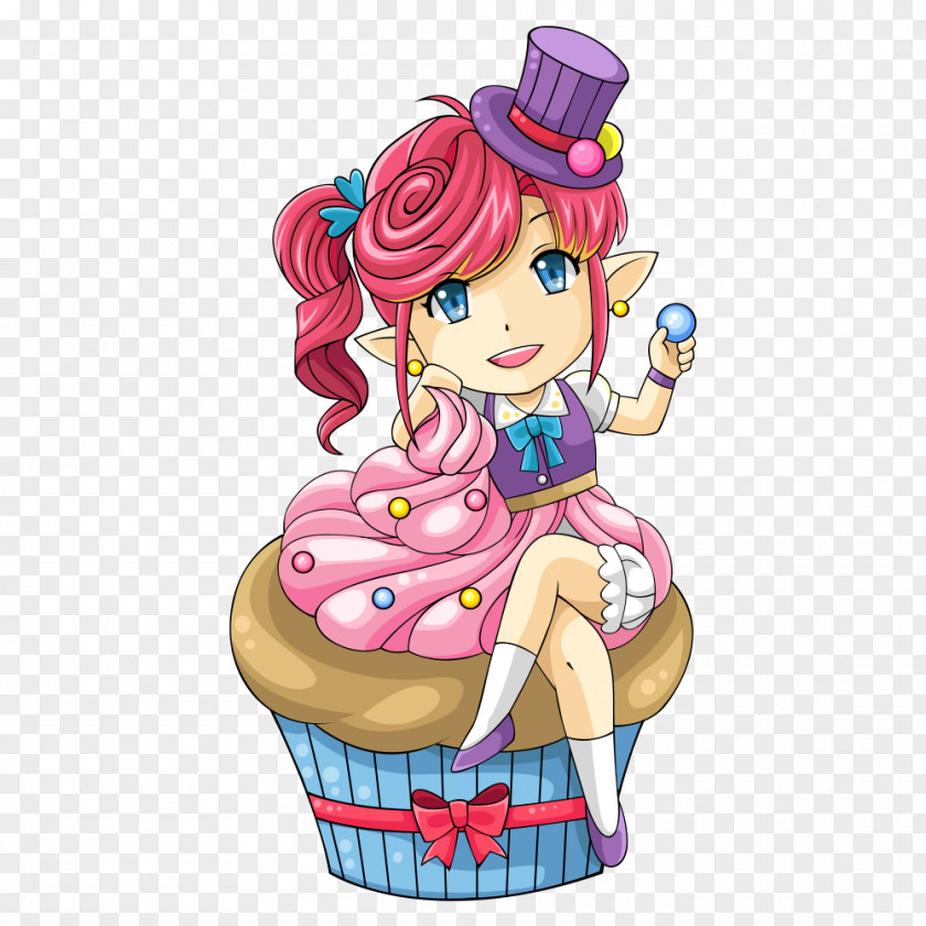 Cupcake Cartoon Dessert PNG Dessert, Girl on the cake clipart PNG