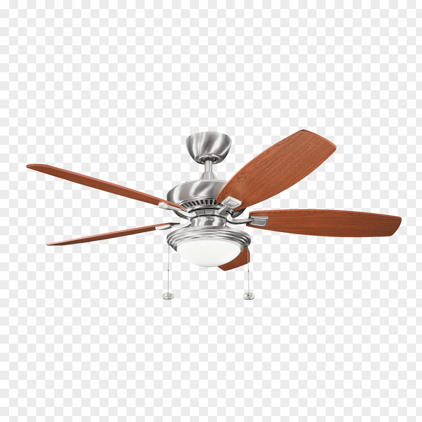 Light Ceiling Fans Brushed Metal Kichler Canfield Select PNG