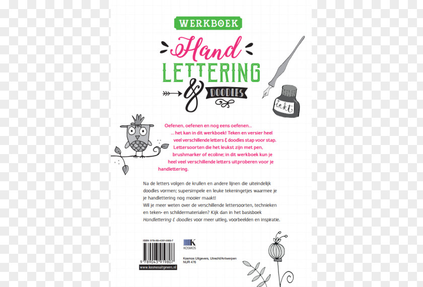 Book Werkboek Handlettering & Doodles Doodles: Letters Tekenen, Schilderen Kleuren Paperback PNG
