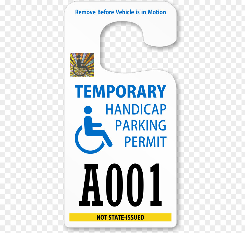 Disabled Parking Permit Disability License Placard PNG
