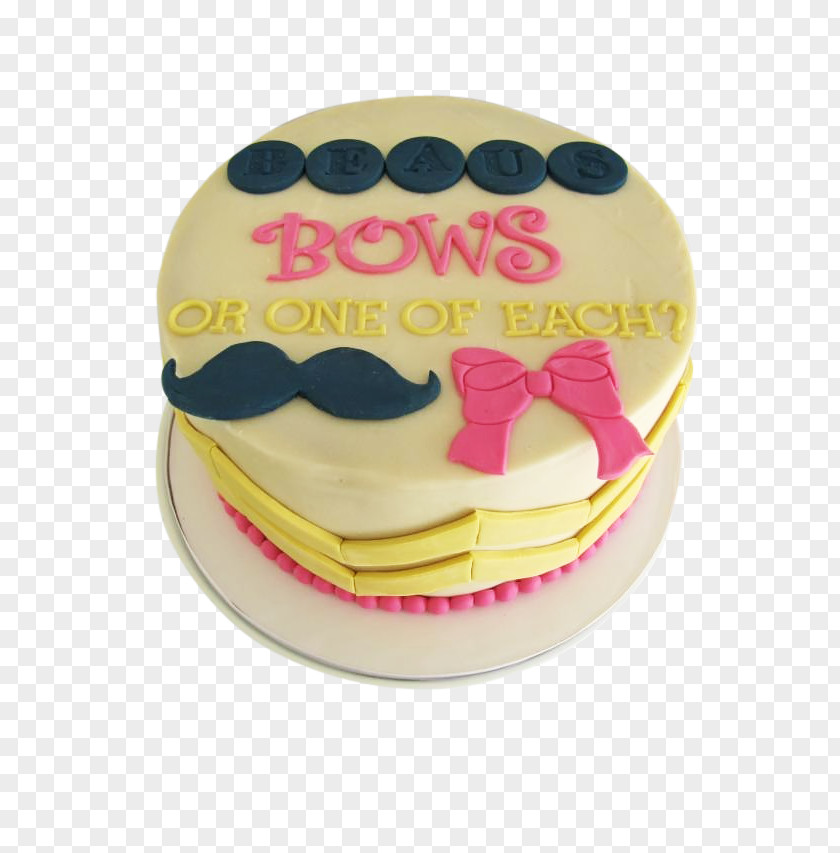 Gender Reveal Buttercream Torte Cake Decorating Royal Icing PNG