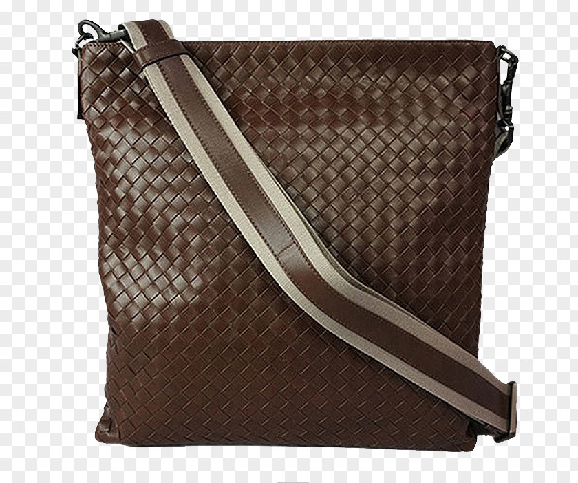 Men's Brown Leather Butterfly House Paula Messenger Shoulder Bag Handbag PNG