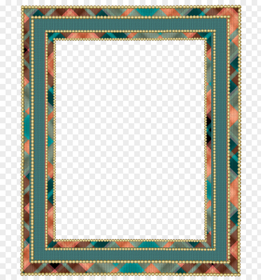 Teal Picture Frames Square Turquoise Pattern PNG