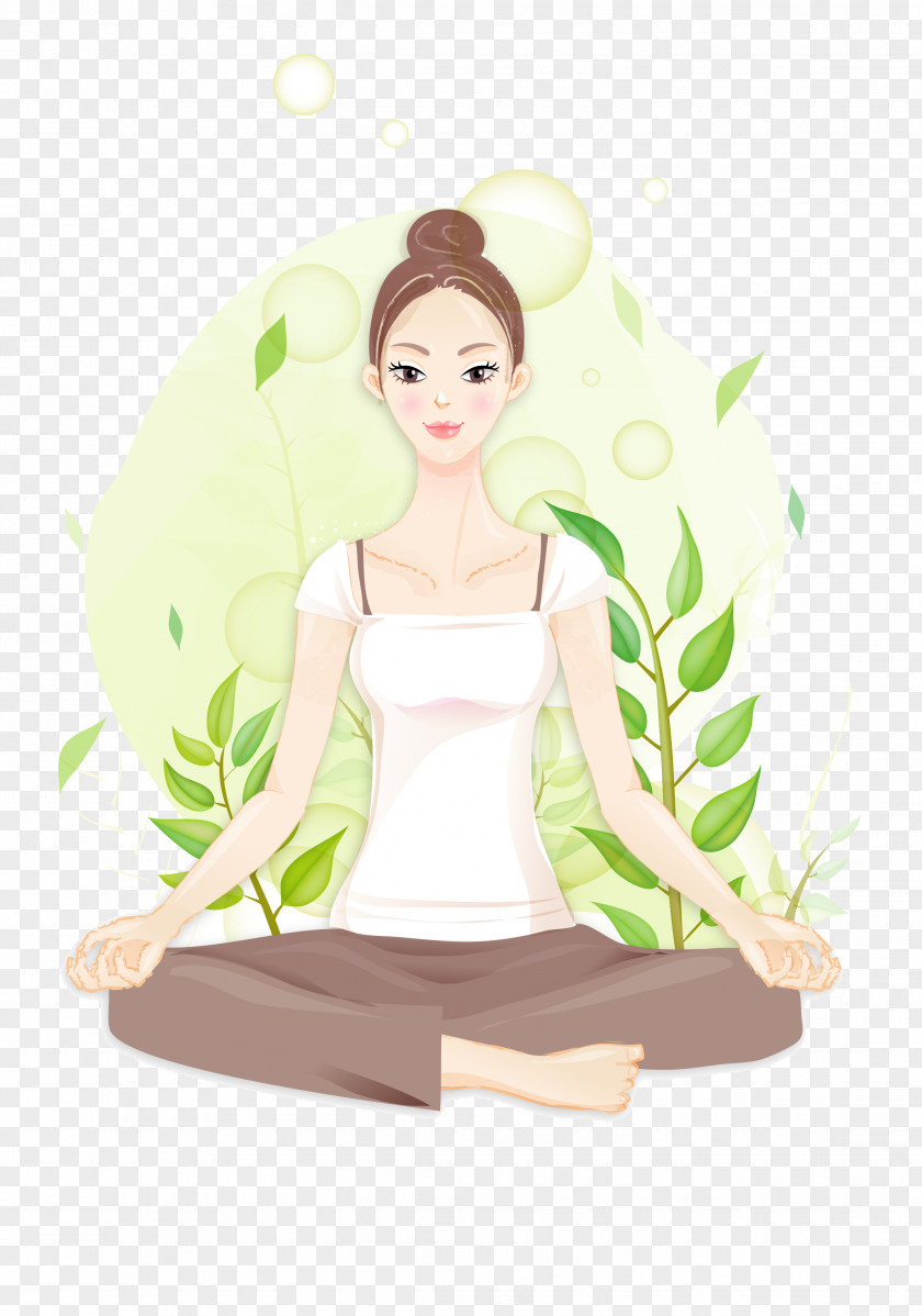 Vector Woman Doing Yoga Business Card Design Paper Visiting PNG