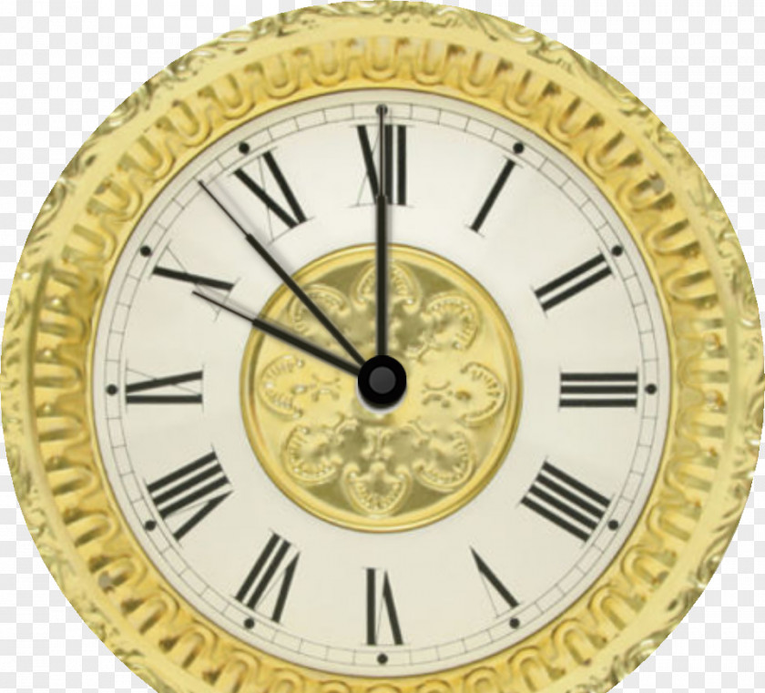 Vintage Gold Clock Face Station Watch PNG