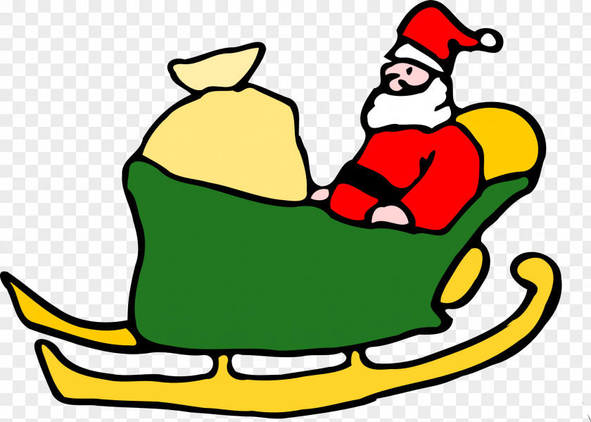 Christmas Sleigh Pictures Santa Claus Reindeer Sled Clip Art PNG