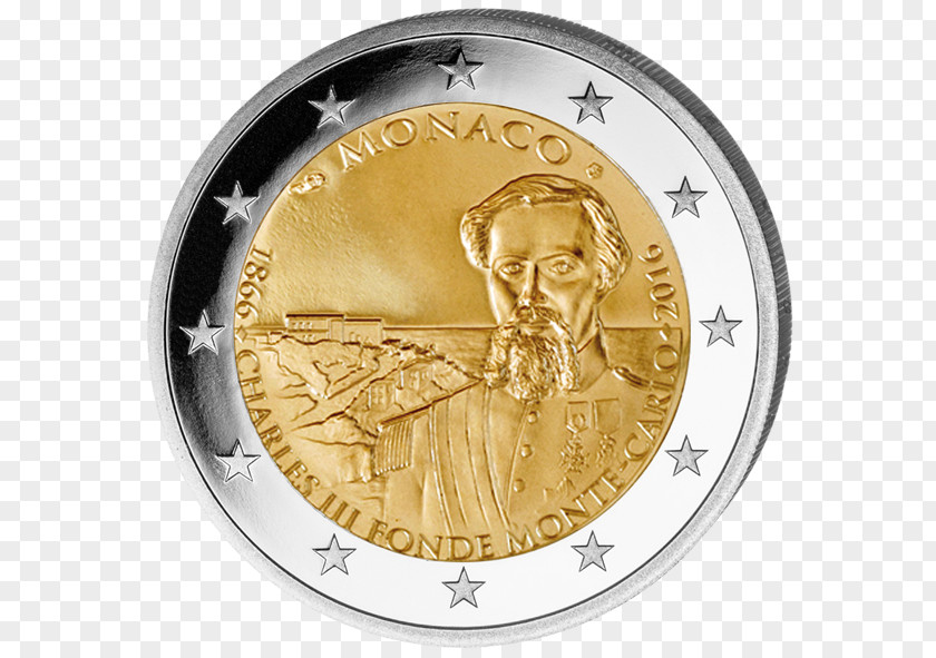 Monte Carlo 2 Euro Coin 2016 Monaco Grand Prix Commemorative Coins PNG