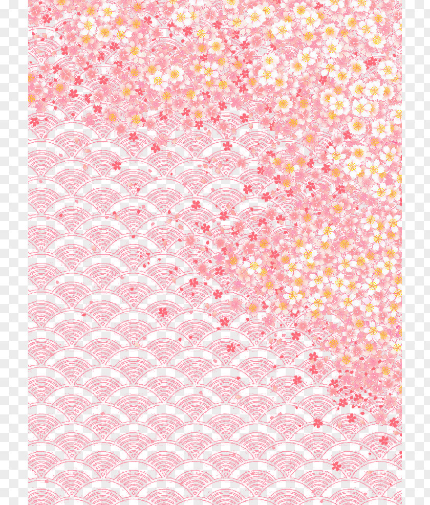 Scale Pattern Of Pink Cherry Blossoms Blossom Motif PNG