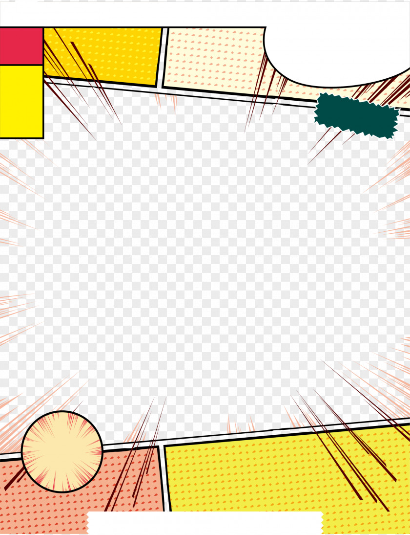 Yellow Comic Frame PNG comic frame clipart PNG